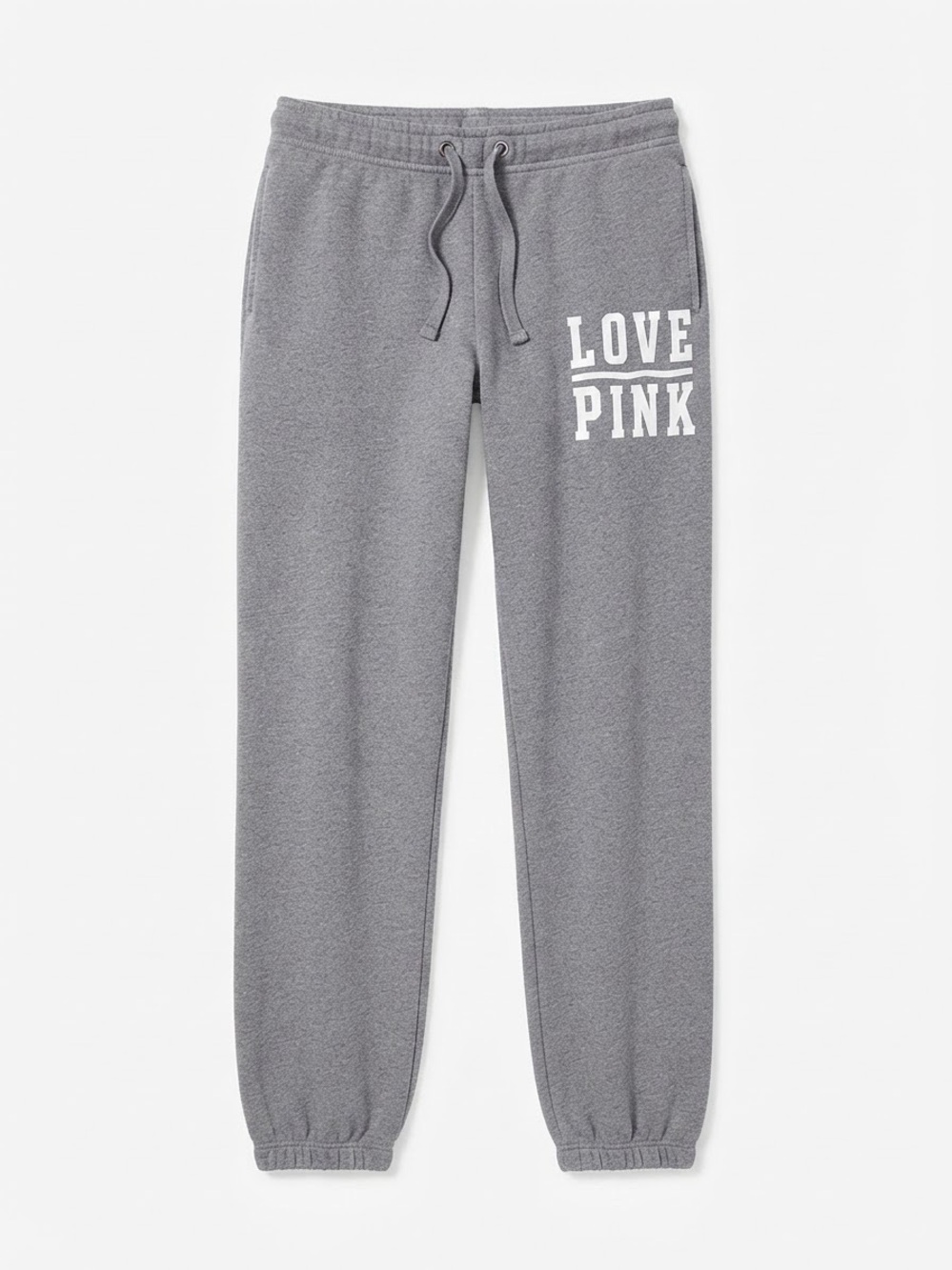 Victoria's Secret PINK Dark Grey "Love PINK" Graphic Fleece Jogger Sweatpants XS
